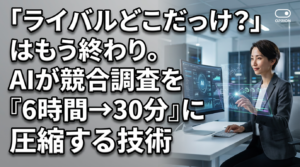 「ライバルどこだっけ？」はもう終わり。AIが競合調査を『6時間→30分』に圧縮する技術